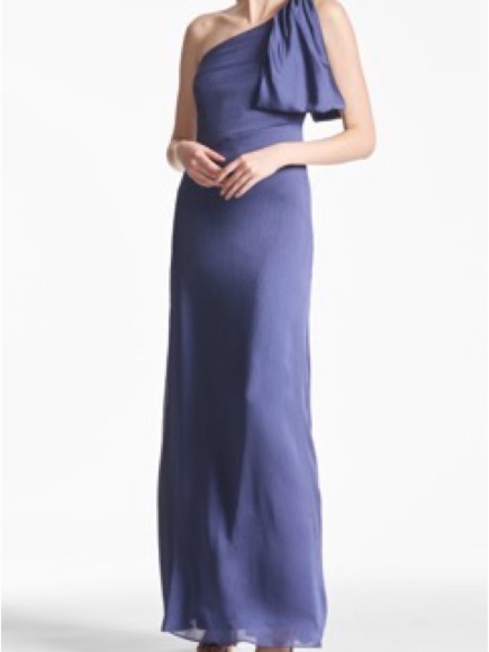 Sachin + Babi One-Shoulder Periwinkle Evening Gown